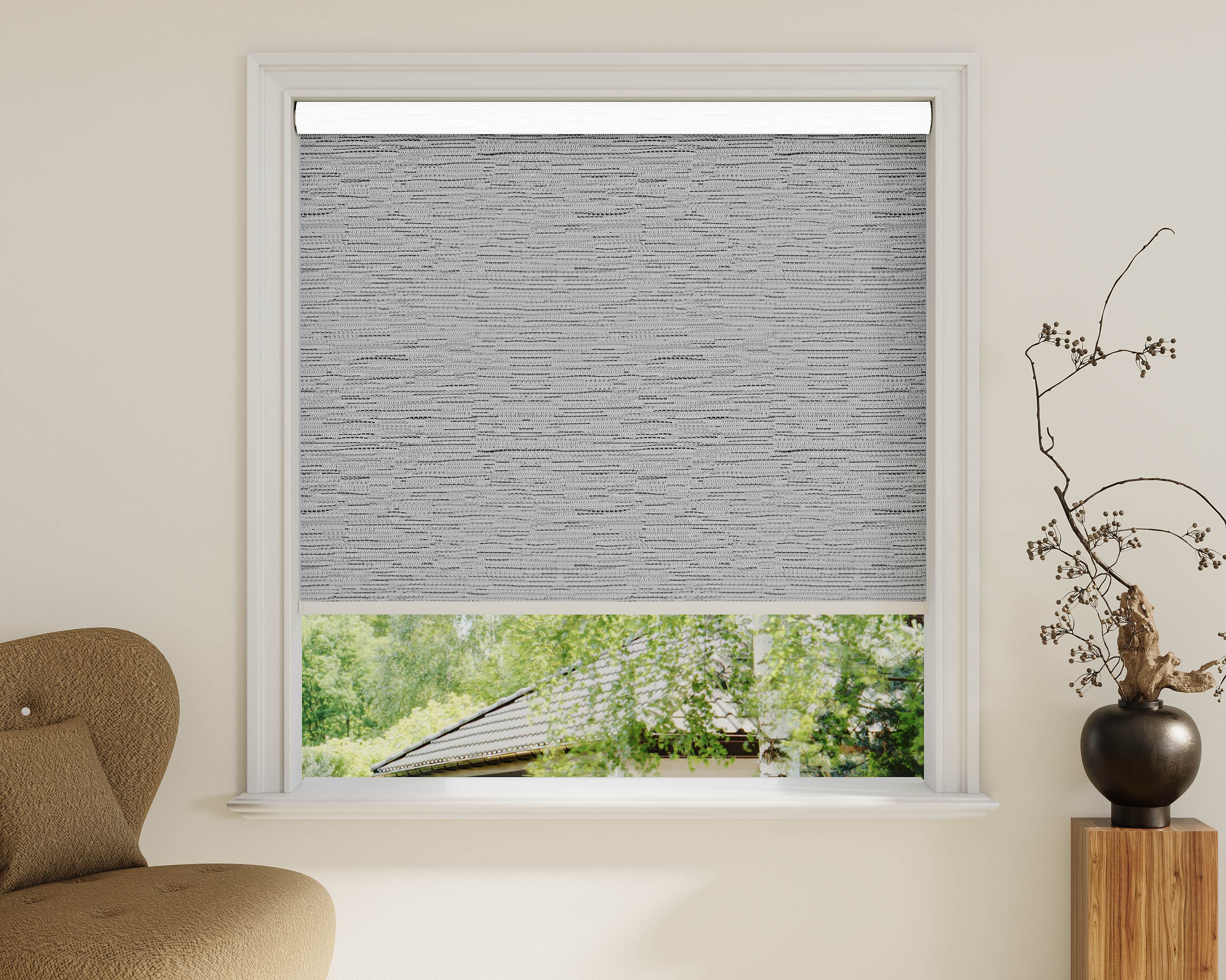 Contemporary Roller Shades with Clean Lines: Fabric, Color, and Hardware Choices