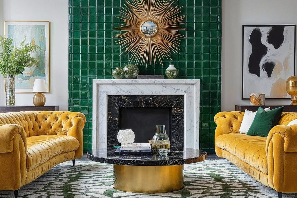 Roller Shades for Art Deco Interiors: Bold Patterns and Metallics